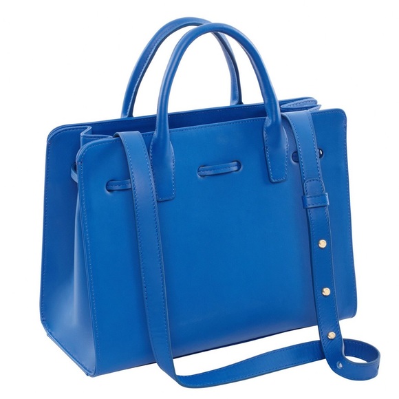 Mansur Gavriel Royal Blue Leather Mini Sun Bag - Picture 3 of 8